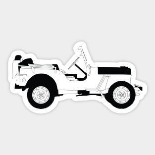 Willys Black Outline Sticker